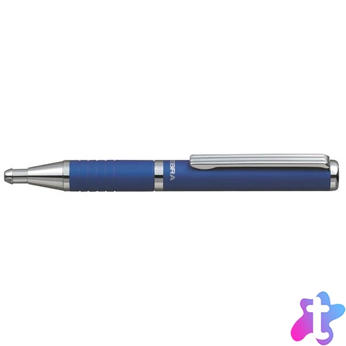 Golyóstoll, 0,24 mm, teleszkópos, metálkék tolltest, ZEBRA "SL-F1", kék