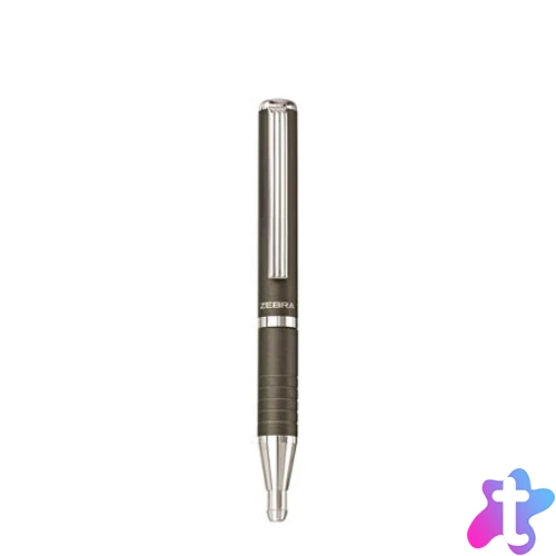 Golyóstoll, 0,24 mm, teleszkópos, metálszürke tolltest, ZEBRA "SL-F1", kék