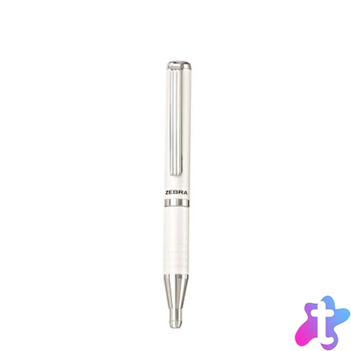 Golyóstoll, 0,24 mm, teleszkópos, metálfehér tolltest, ZEBRA "SL-F1", kék