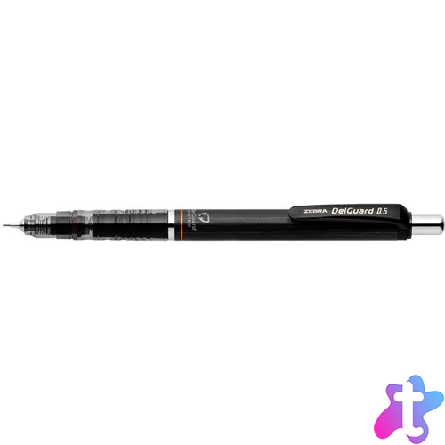 Nyomósirón, 0,5 mm, ZEBRA "DelGuard", fekete