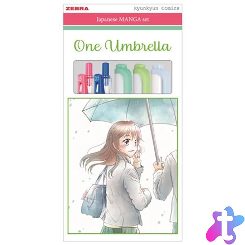 Írószer készlet, ZEBRA "Manga Set, One Umbrella", 5 darabos