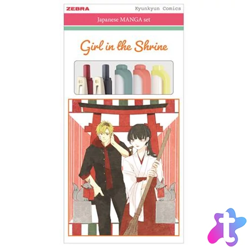 Írószer készlet, ZEBRA "Manga Set, Girl in the shrine", 5 darabos