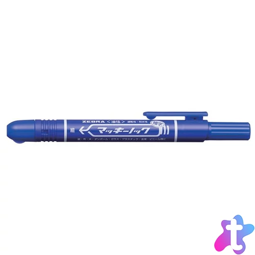 Alkoholos marker, 1,3 mm, nyomógombos, ZEBRA "Mckie Retractable", kék