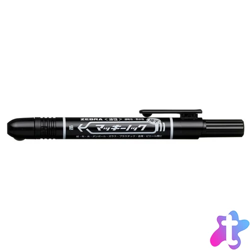 Alkoholos marker, 1,3 mm, nyomógombos, ZEBRA "Mckie Retractable", fekete