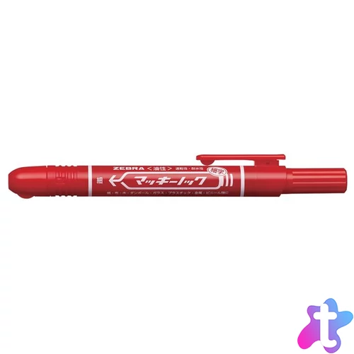 Alkoholos marker, 1,3 mm, nyomógombos, ZEBRA "Mckie Retractable", piros