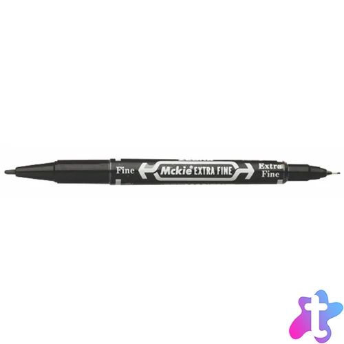 Alkoholos marker, 0,5/1,0 mm, kétvégű, ZEBRA "Mckie Extra Fine", fekete