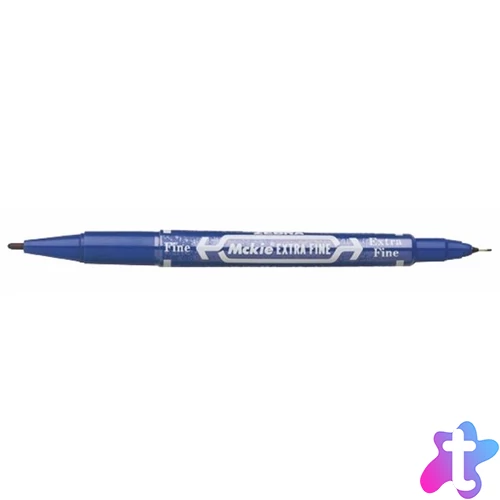 Alkoholos marker, 0,5/1,0 mm, kétvégű, ZEBRA "Mckie Extra Fine", kék