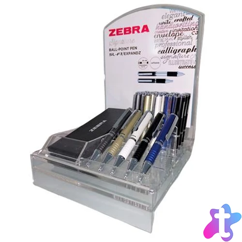 Golyóstoll display, 0,24 mm, teleszkópos, ZEBRA "SL-F1", kék