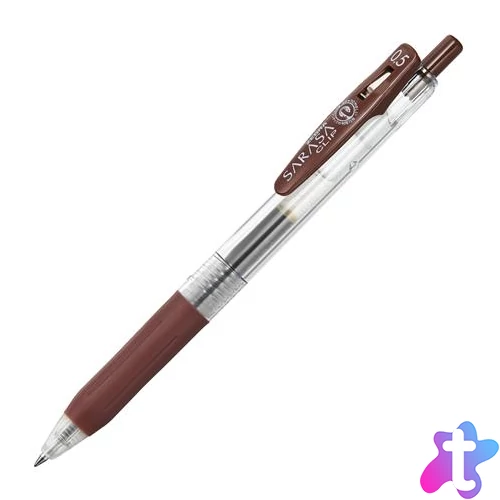 Zseléstoll, 0,33 mm, nyomógombos, ZEBRA "Sarasa Clip", barna