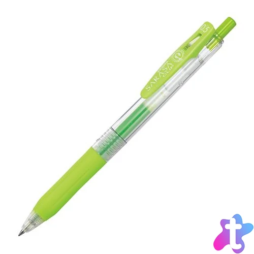 Zseléstoll, 0,33 mm, nyomógombos, ZEBRA "Sarasa Clip", világoszöld