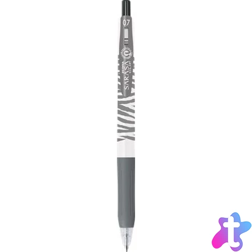 Zseléstoll, 0,33 mm, nyomógombos, csíkos test, ZEBRA "Sarasa Clip Pastel", pasztellfekete