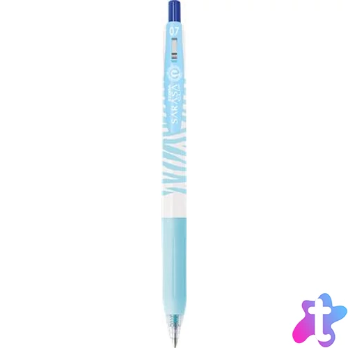 Zseléstoll, 0,33 mm, nyomógombos, csíkos test, ZEBRA "Sarasa Clip Pastel", pasztellkék