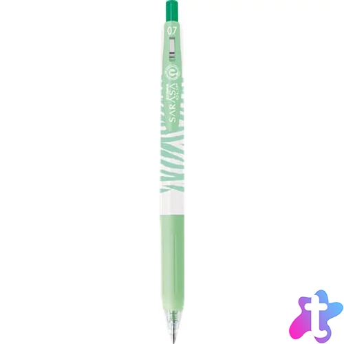 Zseléstoll, 0,33 mm, nyomógombos, csíkos test, ZEBRA "Sarasa Clip Pastel", pasztellzöld