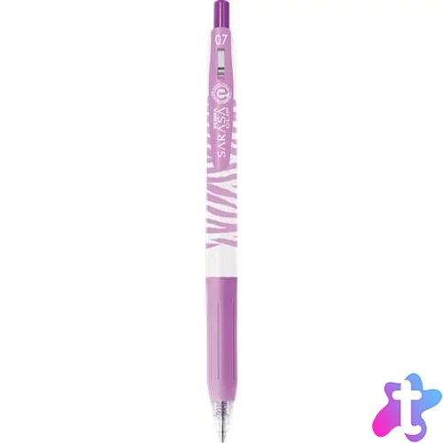 Zseléstoll, 0,33 mm, nyomógombos, csíkos test, ZEBRA "Sarasa Clip Pastel", pasztell-lila