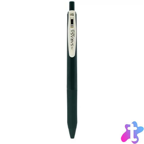 Zseléstoll, 0,33 mm, nyomógombos, ZEBRA "Sarasa Clip Vintage", zöldesfekete