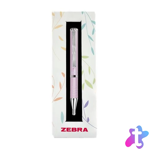 Golyóstoll, 0,24 mm, teleszkópos, babarózsaszín tolltest, ZEBRA "SL-F1", kék