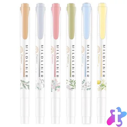 Szövegkiemelő készlet, 1,4/4 mm, kétvégű, ZEBRA "Mildliner Scented Fragrance", 6 különböző szín