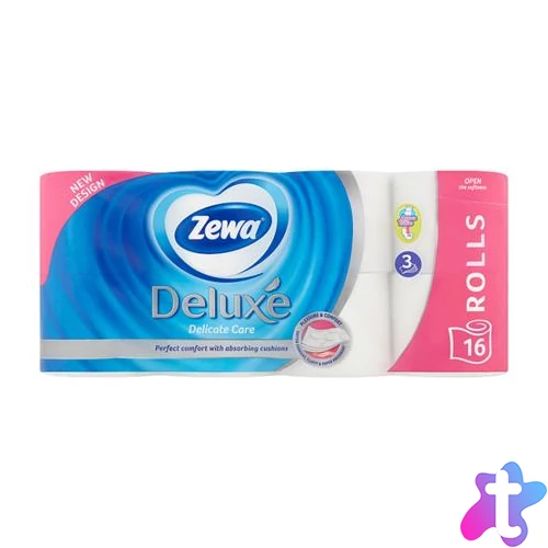 Toalettpapír, 3 rétegű, kistekercses, 16 tekercs, ZEWA "Deluxe, fehér