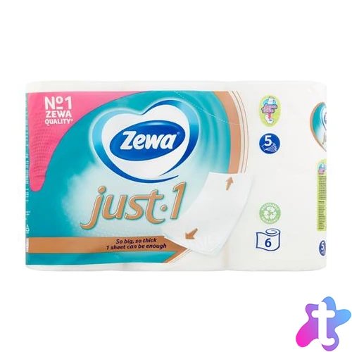 Toalettpapír, 5 rétegű, kistekercses, 6 tekercs, ZEWA "Just1"