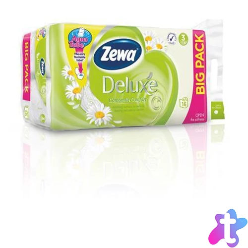 Toalettpapír, 3 rétegű, kistekercses, 16 tekercs, ZEWA "Deluxe", kamilla
