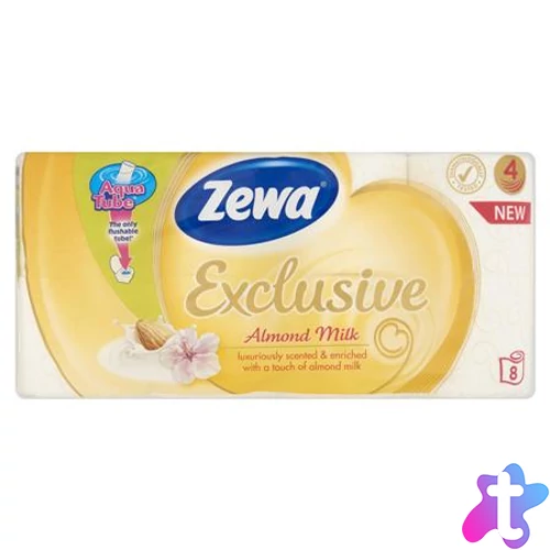 Toalettpapír, 4 rétegű, kistekercses, 8 tekercs, ZEWA "Exclusive", almond blossom