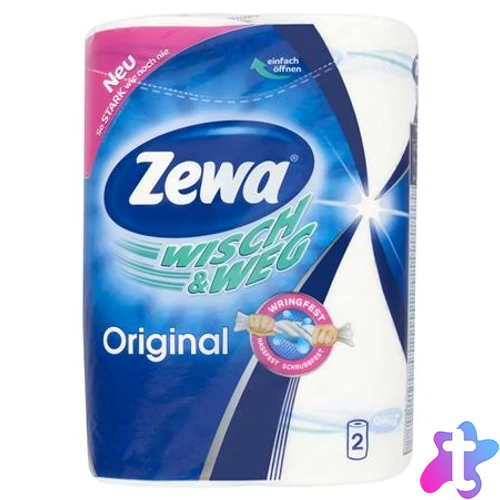 Háztartási papírtörlő, 2 rétegű, 2 tekercses, ZEWA "Wisch&Weg Original"