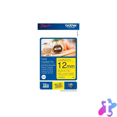 Brother nyomtatószalag Tze-S631 P-touch sárga alap, fekete betű 12mm