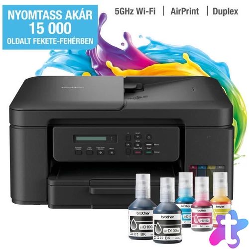 Nyomtató Brother DCP-T730DW Wifi Tintasugaras multi duplex (BTD100BK, BTD100 C,M,Y)