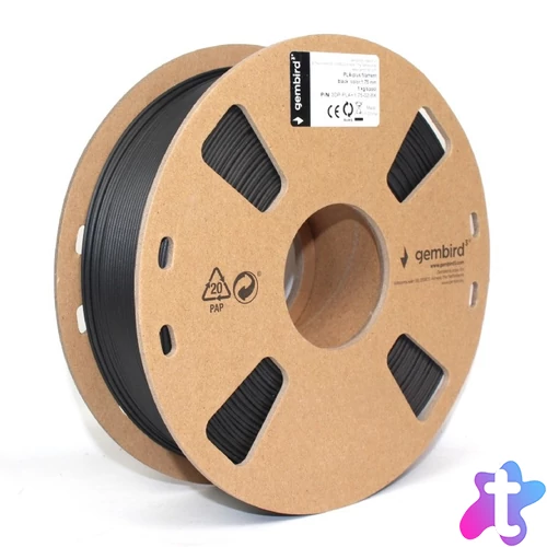Gembird filament PLA-PLUS black, 1,75 MM, 1 KG