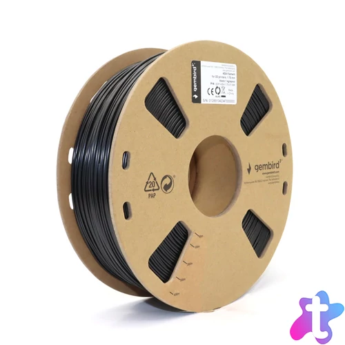 Gembird filament ASA black, 1,75 mm, 1 kg