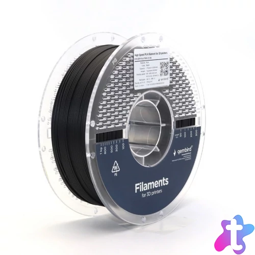 Gembird filament High Speed PLA black, 1,75 MM, 1 KG