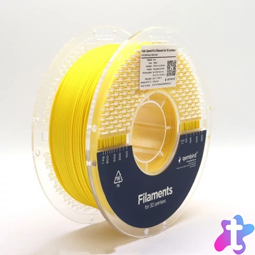 Gembird filament High Speed PLA yellow, 1,75 MM, 1 KG