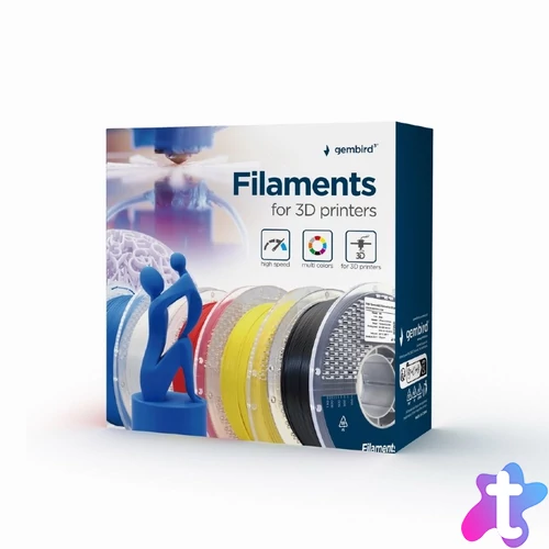 Gembird filament PLA extra flexible  black, 1,75 MM, 1 KG