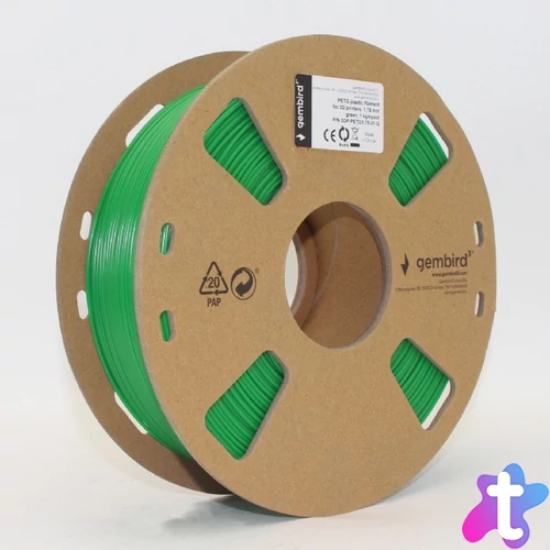 Gembird filament PETG green, 1,75 MM, 1 KG