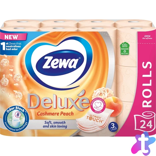 Toalettpapír 3 rétegű 24 tekercs/csomag Zewa Deluxe Cashmere Peach