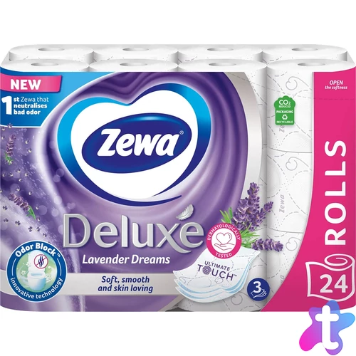 Toalettpapír 3 rétegű 24 tekercs/csomag Zewa Deluxe Levender Dreams