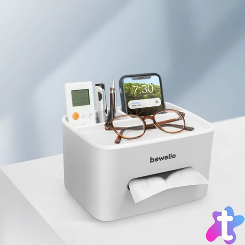 Papírzsebkendő, tisztítókendő adagoló, fehér, 205 x 160 x 120 mm