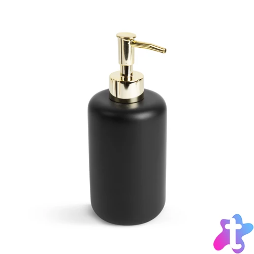 Kézi szappanadagoló, matt fekete / fényes arany