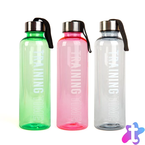 Sport kulacs - műanyag, átlátszó - 550 ml - 3 színben