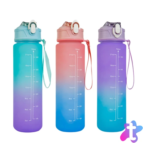 Sport kulacs - 750 ml - opálos - kék-lila színátmenetes