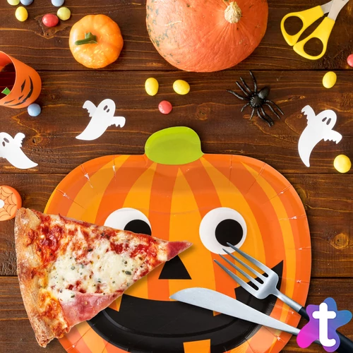 Papírtányér szett - tök - 19 cm - 8 db / csomag