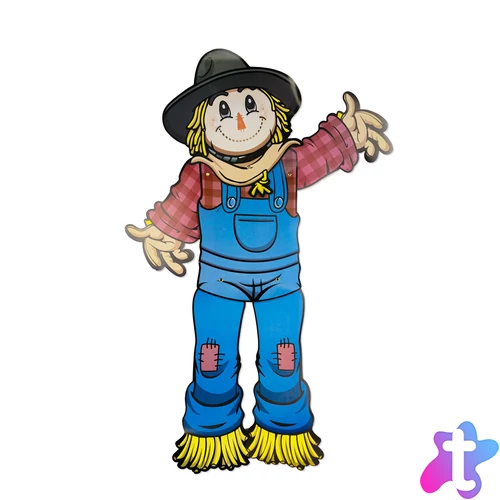 Őszi dekoráció - Madárijesztő - mozgatható végtagokkal - papír - 91,4 cm