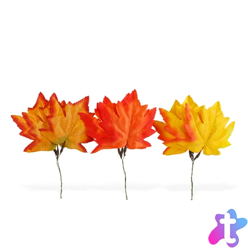 Őszi dekoráció - falevelek - 28 cm - 9 db / csomag
