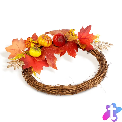 Őszi dekoráció - koszorú - 35 cm