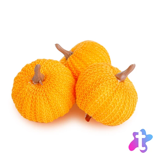 Őszi dekoráció - tök szett - csipeszes - narancssárga - 3 db / csomag