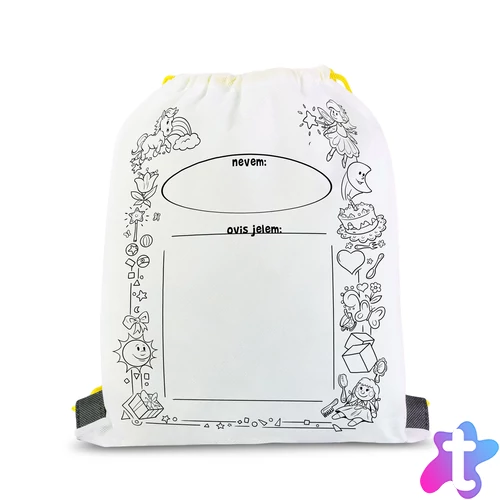 Színezhető tornazsák - 4 filccel - 33 x 27 cm