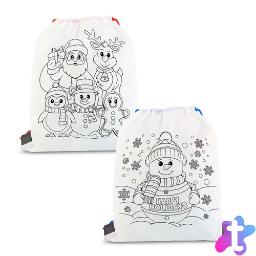 Színezhető tornazsák - 4 filccel - 33 x 27 cm - 2 féle