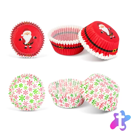 Karácsonyi muffinpapír, Mikulás, 40 db / csomag