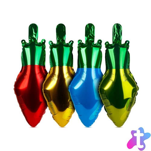 Karácsonyi dekoráció - lufi - klasszikus izzó - 26 x 43 cm - 4 db / csomag