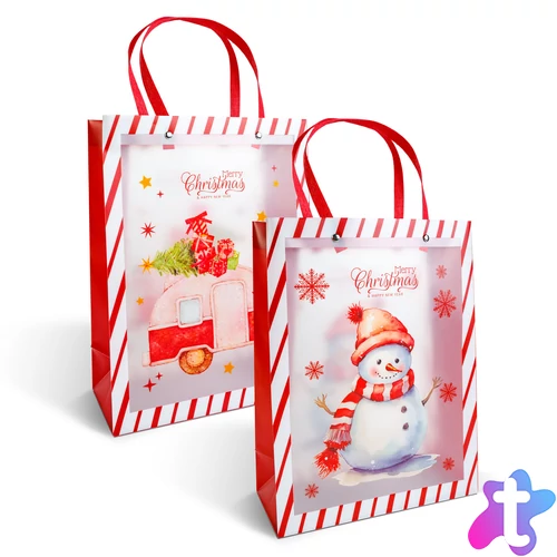 Karácsonyi ajándéktáska - 32 x 25 x 11 cm - 2 féle